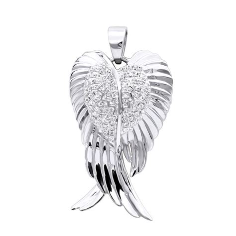 picture pendant with wings real diamond